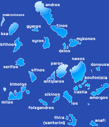 Map of the Cyclades Archipelago
