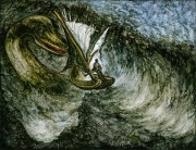Loch Ness Monster (Painting) by Heikenwaelder Hugo